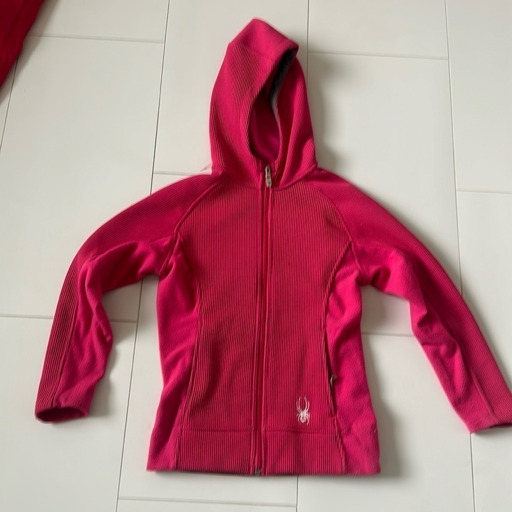 SPYDER girls pink core sweater snow ski L 12
